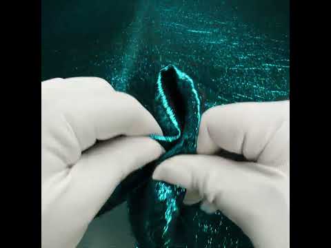 Metallic Brocade - Turquoise Subtle Wrinkles - Kylie Collection