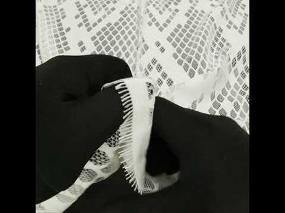 Raschel Lace with Eyelash Fringe Edges - Ivory Diamond Argyle