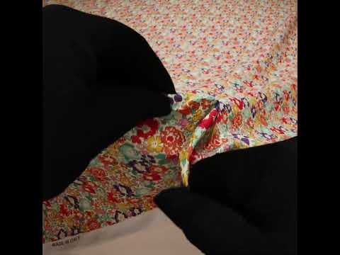 Liberty Fabrics Tana Lawn® - Michelle Multi Bright - Coral Red, Purple and Light Blue Floral - Image 6 of 6