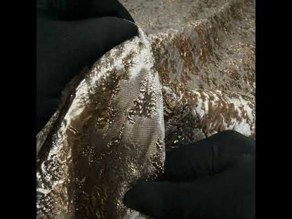 Gray and Gold Luxury Abstract Metallic Brocade