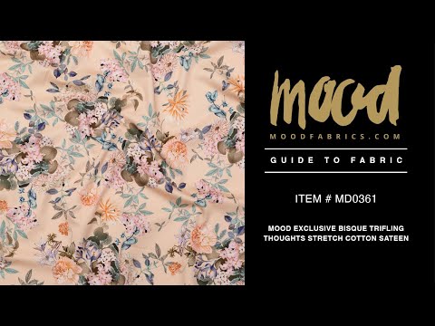 Stretch Cotton Sateen - Bisque Floral - Trifling Thoughts Print - Mood Exclusive Kenko Collection