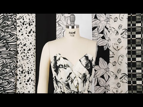 Voile de algodón - Cuadros blancos y negros - Estampado City Blocked - Colección exclusiva Mood Metro