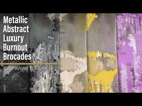 Metallic Black Abstract Luxury Burnout Brocade - Image 6 of 6