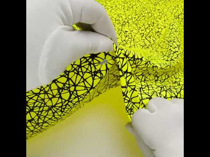 Printed Reflective Fabric - Fluorescent Yellow with Black Web