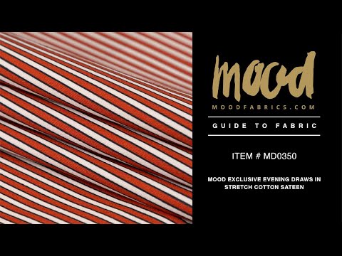 Stretch Cotton Sateen - Red and White Stripes - Evening Draws In Print - Mood Exclusive Kenko Collection