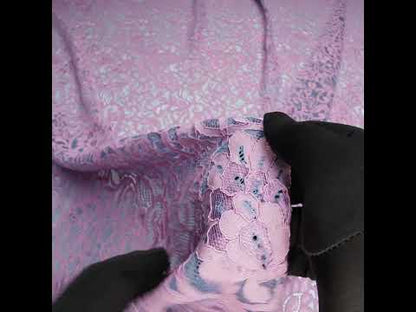 Corded Lace with Finished Edges - Blue and Lavender Flowering Vines