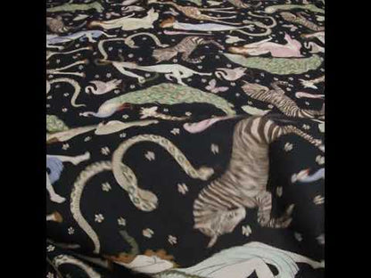 Cotton Voile Print - Black Animals and People - Mood Exclusive Elysian Menagerie