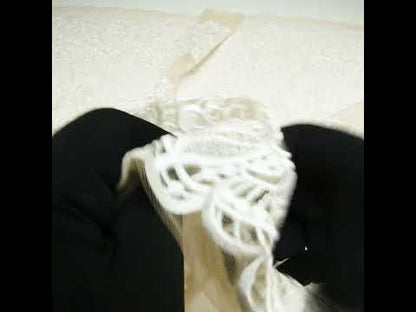 Embroidered Lace - Off-White Floral on Nude