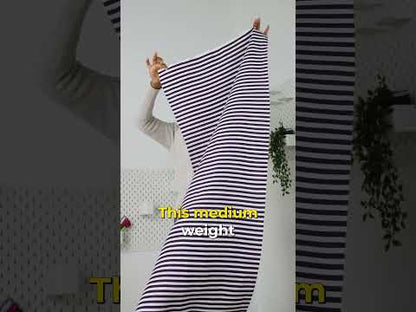 Medium Weight Linen Woven - Steel Blue Stripes - Lydia Collection