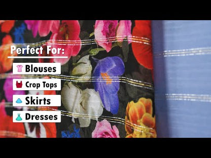 Mood Exclusive Red Botanical Convention Metallic Pinstriped Viscose Dobby