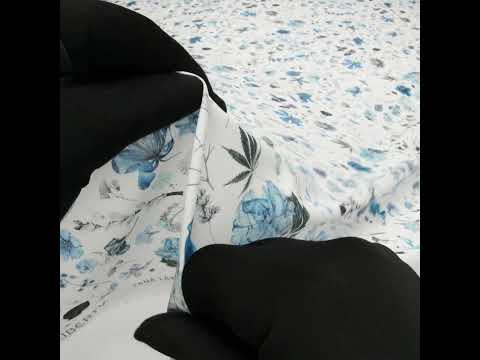 Liberty Fabrics Tana Lawn® - Floral Eve Light Blue - Cobalt, Gray and White Scattered Plants and Flowers - Image 6 of 6