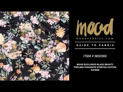 Stretch Cotton Sateen - Black Beauty Floral - Trifling Thoughts Print - Mood Exclusive Kenko Collection