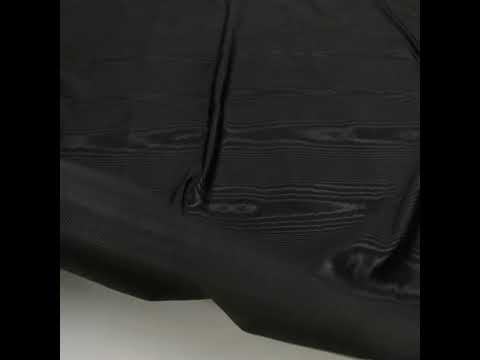 Lightweight Polyester Bengaline Moire - Black - Louisa Collection