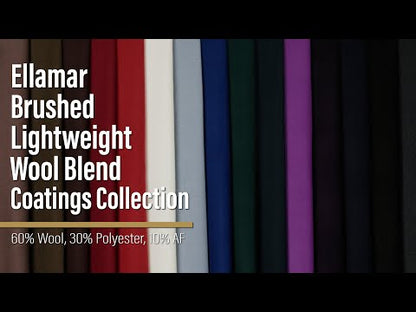 Brushed Lightweight Wool Blend Coating - Light Blue - Ellamar Collection