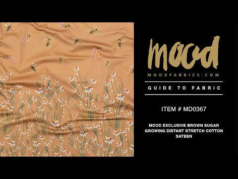 Stretch Cotton Sateen Panel - Brown Sugar Daisy Flowers - Growing Distant Print - Mood Exclusive Kenko Collection - Image 5 of 5