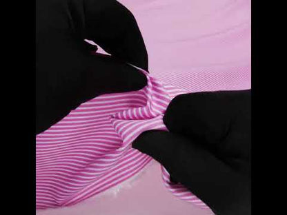 Cotton and Rayon Shirting - Rosebloom Pink and White Candy Stripes