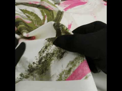 Brushed Cotton Woven - Pink, Olive Green and Cream Big Abstract Brushstrokes - Mood Exclusive Palette Play Print