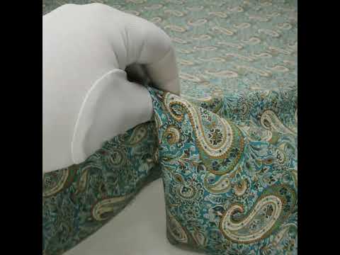 Liberty Fabrics Tana Lawn® - Lee Manor Blue Turquoise - Turquoise, Green and Orange Paisley - Image 6 of 6