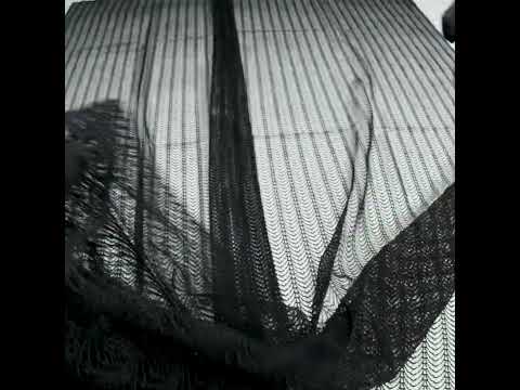 Rayon and Nylon Corded Lace with Little Scallop Finished Edges - Black Archway Stripes - Image 6 of 6
