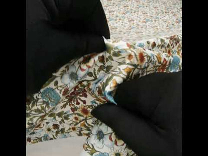 Liberty Fabrics Tana Lawn® - Rachel Multi Neutral - Sky Blue, Olive Green and Brick Red Flowers and Foliage