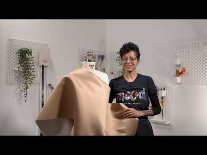 Tan and White Two-Tone Double Duchesse Satin