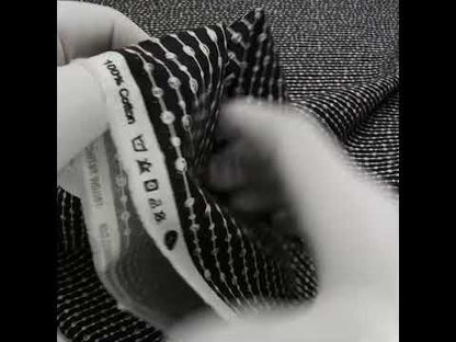 Printed Quilting Cotton by Patrick Lose for Northcott - White on Black Doodle Beaded Stripe - Basically Black & White Collection