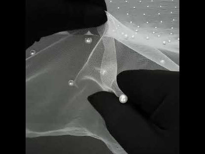 Beaded Tulle - White - Sylvie Collection