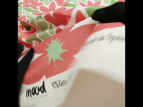 Brushed Cotton Woven - Coral Rose, Sage and Basil Green Flat Flowers - Mood Exclusive Bloom Block Print - Image 6 of 6
