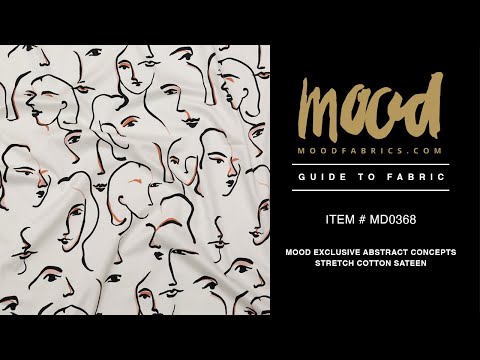 Stretch Cotton Sateen - Illustrative Faces - Abstract Concepts Print - Mood Exclusive Kenko Collection