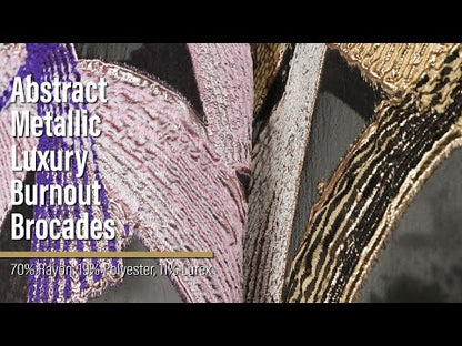 Metallic Luxury Burnout Brocade - Black and Gold Abstract
