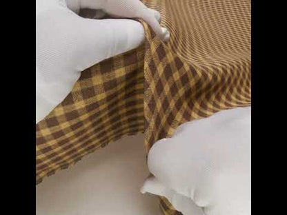 Medium Weight Linen Woven - Brown and Beige Plaid