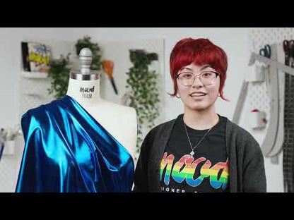 All-Over Foil Faux Leather Spandex - Turquoise - Curitiba Collection