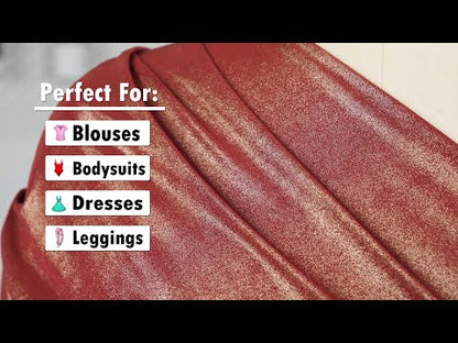 Polyester Interlock Knit with Gold Foiling - Sagebrush Green - Oriana Collection