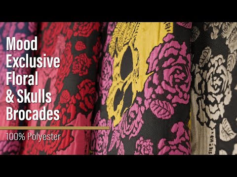 Floral and Skull Brocade - Navy, Red and Magenta - Mood Exclusive - Image 7 of 7