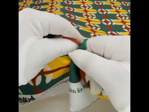 Viscose Crepe - Dark Teal, Yellow and Russet Brown Retro Geometric - Mood Exclusive Mod Logic Print - Image 6 of 6