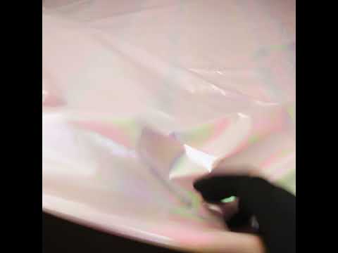 Metallic Lame Jacketing - Pastel Rainbow Ombre Stripe on Baby Pink - Inez Collection - Image 6 of 6