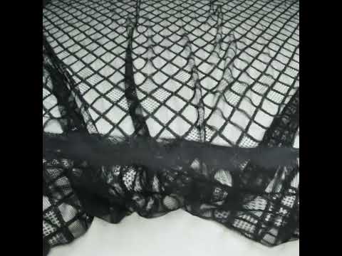 Corded Lace with Little Scalloped Finished Edges - Black Diamond Lattice