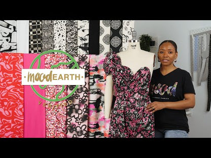 Stretch Cotton Sateen - Black and White Face Drawings - Everyday Runway Print - Mood Exclusive Metro Collection