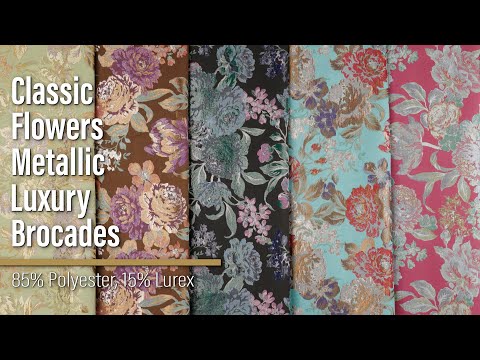 Metallic Luxury Brocade - Brown, Purple and Aqua Classic Flowers - Image 6 of 6