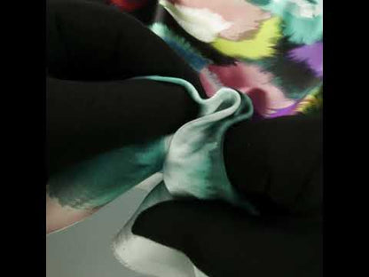 Silk Charmeuse Print 16MM, Made in Italy - Teal, Pink and Blue Painted Bursts