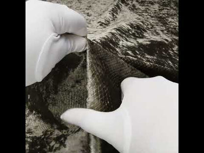 Snakeskin Embossed Polyester Crushed Velvet - Sage Green - Mireia Collection