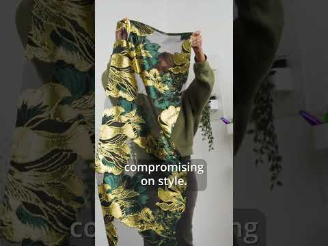 Metallic Royal Blue, Orange and Black Fantastic Flowers Luxury Burnout Brocade - Image 6 of 6