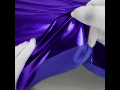 Foiled Faux Leather Stretch Knit - Royal Blue - Alison Collection - Image 6 of 6
