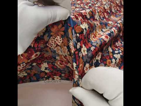 Liberty Fabrics Tana Lawn® - Thorpe Red Burgundy - Dark Red, Orange and Blue Dense Floral - Image 6 of 6