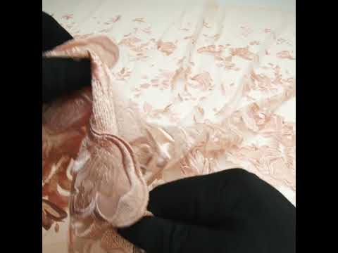 3D Embroidered Lace - Blush Floral on Blush Netting