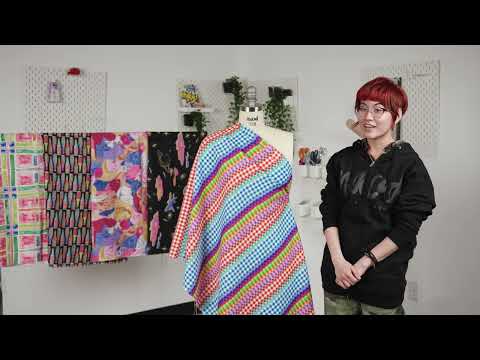 Linen and Rayon Woven - Rainbow Bottles on Black - Pop Bottle Parade Print - Mood Exclusive Sugar Collection