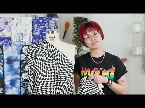 Stretch Cotton Sateen - Purple Floral Patchwork - Periwinkle Patch Print - Mood Exclusive Indigo Collection