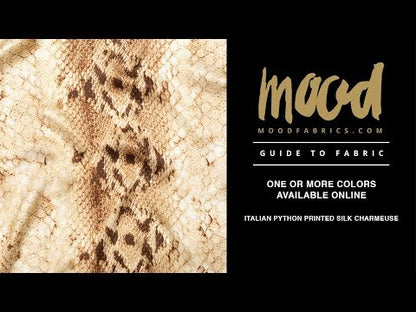 Mood Exclusive Italian Frozen Dew and Brown Python Printed Silk Charmeuse