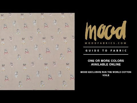 Cotton Voile - Burnt Salmon Faces - Run the World Print - Mood Exclusive Harvest Collection