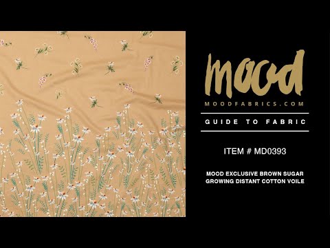 Cotton Voile Panel - Brown Sugar Daisy Flowers - Growing Distant Print - Mood Exclusive Kenko Collection